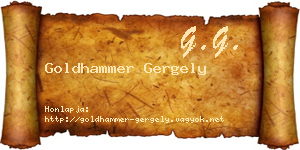 Goldhammer Gergely névjegykártya